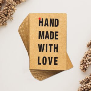 Handmade With Love Yazılı Kraft Teşekkür Kartı